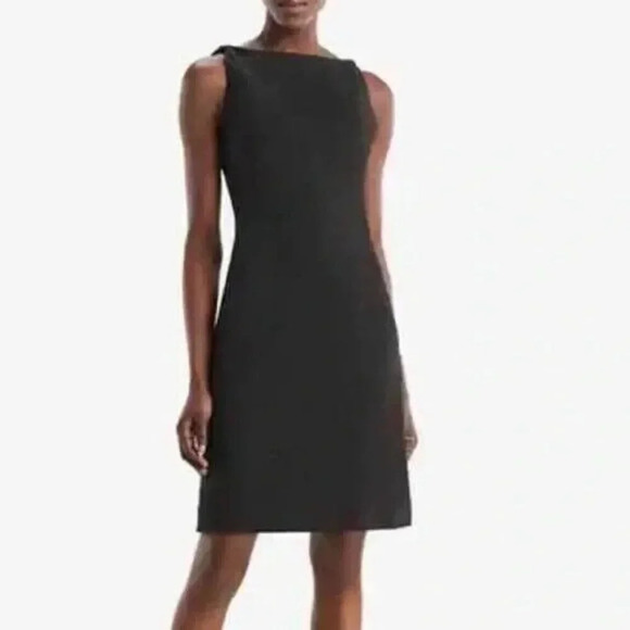 MM LaFleur Lydia Gray Ponte Knit Sleeveless Twist Strap Sheath Dress Size 10 - Picture 1 of 7